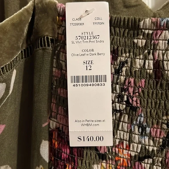 NWT Sz 12 Sundress olive green background with floral print - Picture 5 of 5